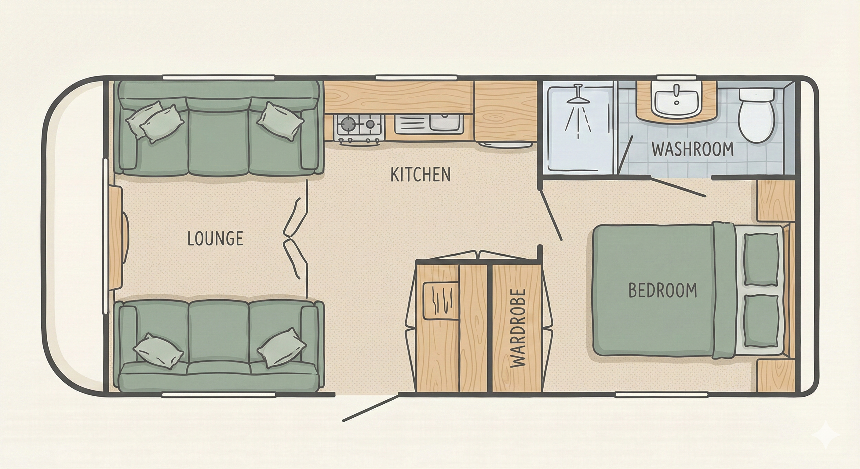 Island Bed floorplan